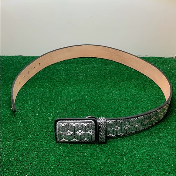 SILVER AUTHENTIC MEXICAN WESTERN BELT EMBROIDERED CINTO VAQUERO BORDADO PLATEADO - Picture 2 of 6